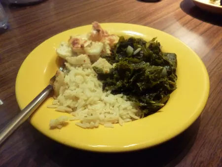 Kale and rice