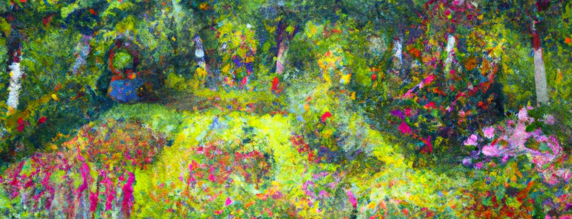 a garden in full bloom - Impressionist painting