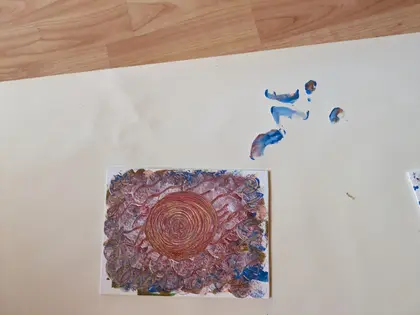 Finished artwork from Tuula's painting workshop