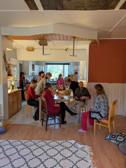 Participants dining