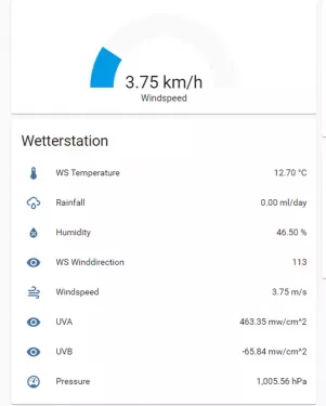 Homeassistant overview - wrong windspeed