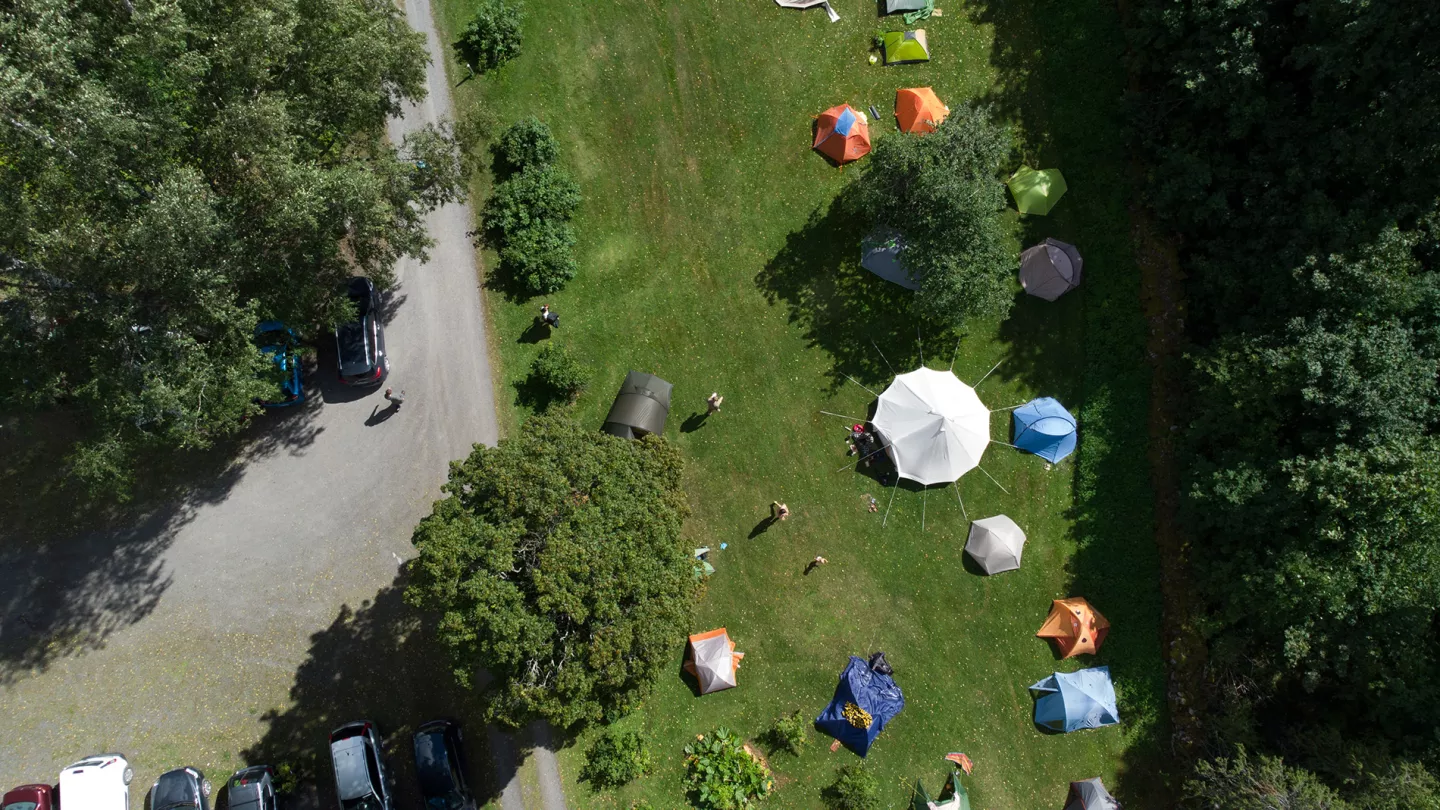 Tents at the NPF22 from the air - image by Dominik Jais
